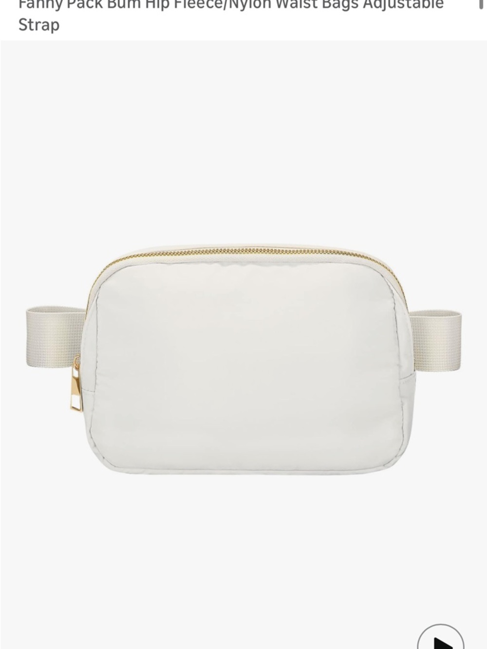 Cream Crossbody Sling Bag with Adjustable Strap. Can be used as a belt bag - Picture 6 of 6